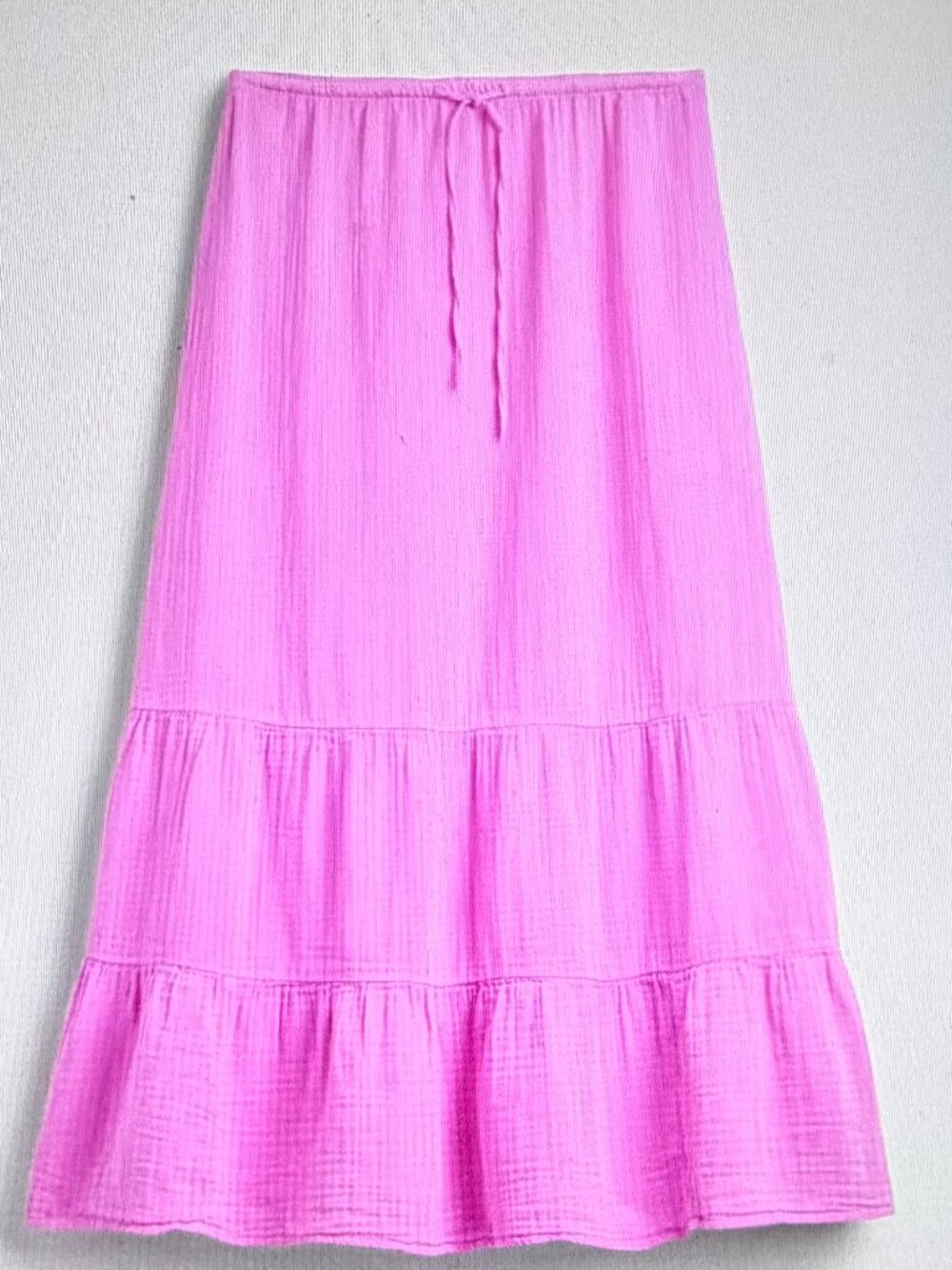 Cotton Gauze Tiered Easy Maxi Skirt